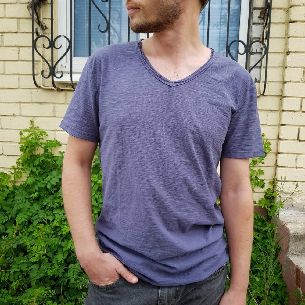 Hommes - Chemise à col en V - Mélange coton-linium - Élégance décontractée pour toutes les occasions
