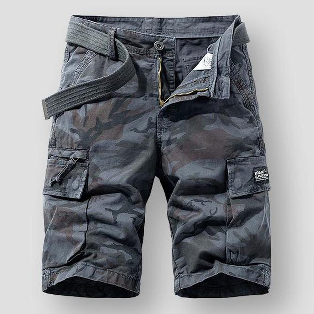 Hommes - Short cargo - Mélange de coton confortable - Style estival polyvalent pour les aventures en plein air