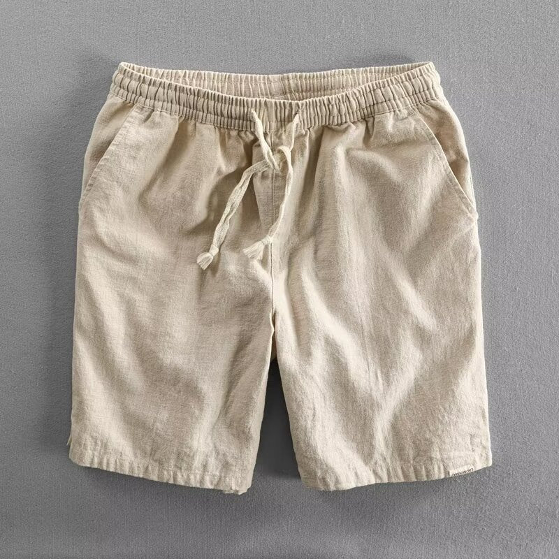 Hommes - Short léger - Naturel lin - Style estival parfait pour vos journées ensoleillées