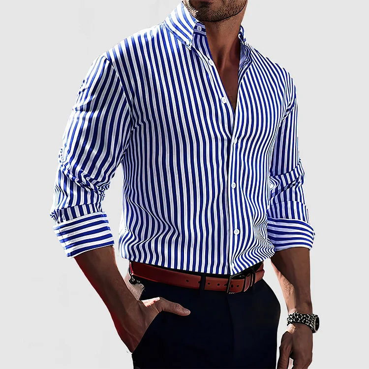 Hommes - Chemise Boutonnée Décontractée - Élégante et Confortable en Coton - Style Décontracté