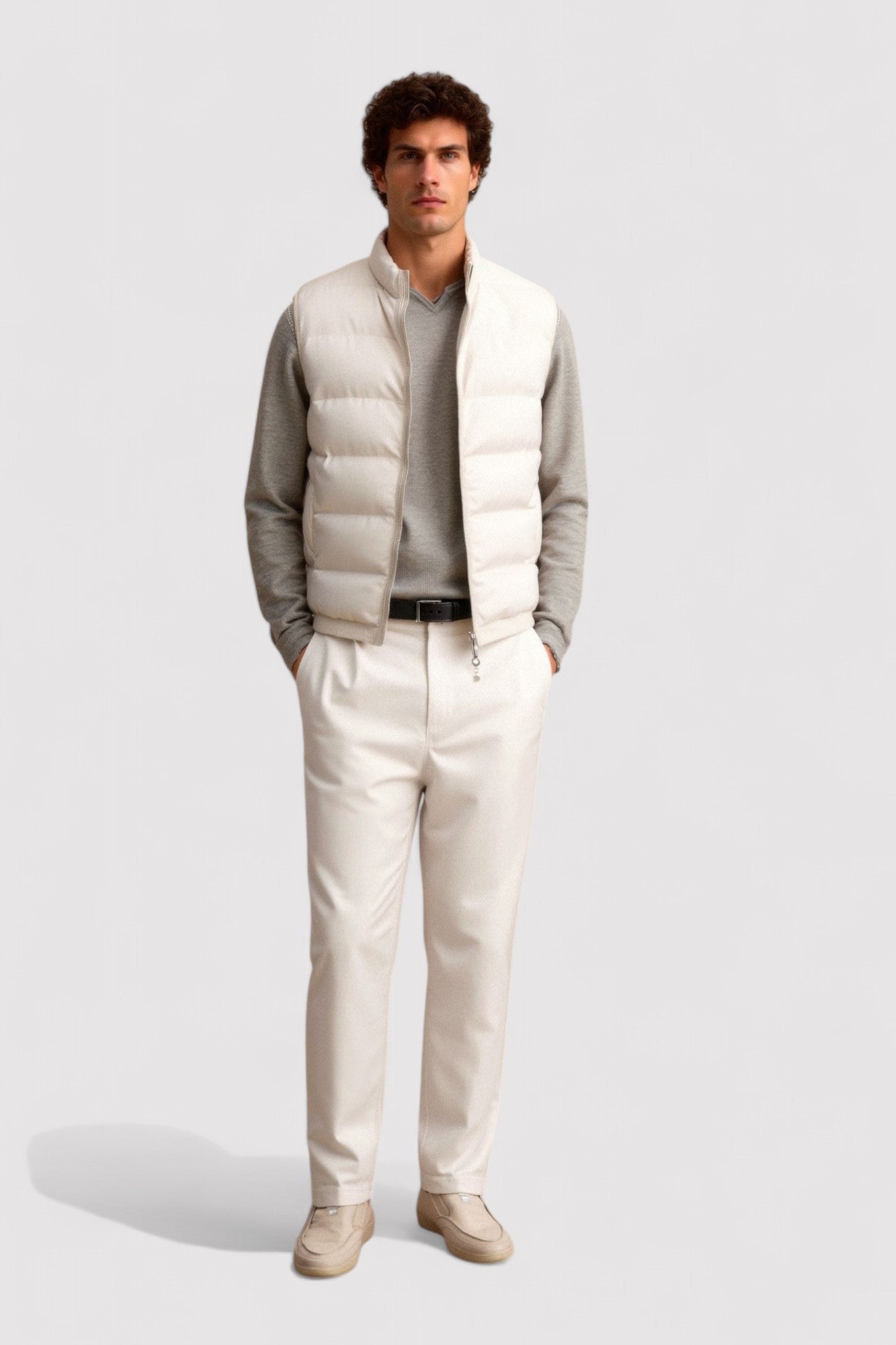 Hommes - Gilet d'affaires haut de gamme - Mélange de tissu - Col montant - Vêtement chic pour les occasions formelles