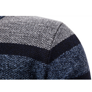 Hommes - Cardigan rayé en maille - Col montant confortable - Vêtement tendance pour un style décontracté