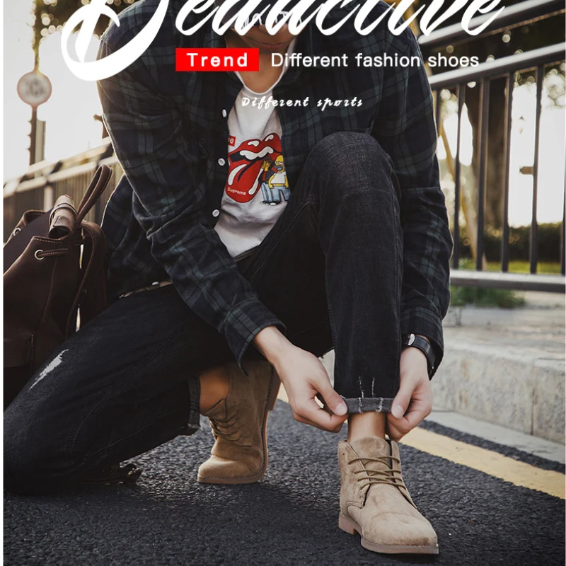 Hommes - bottines élégantes - Bottes en daim de haute qualité pour hommes