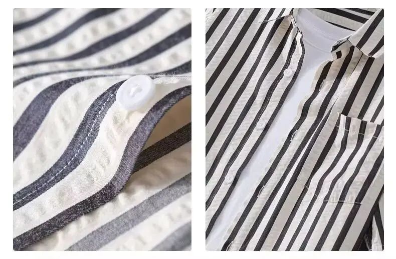 Hommes - Chemise à rayures - Mélange de coton doux - Élégante chemise décontractée pour toutes les occasions