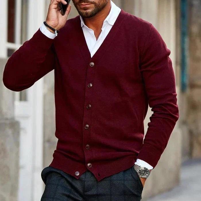 Hommes - Cardigan slim - V - Poches pratiques - Élégance décontractée pour toutes les occasions