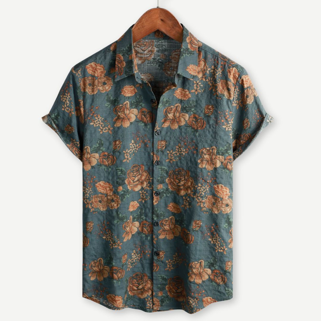 Hommes - Chemise Vintage Blossom - Coton léger - Imprimé floral élégant pour un style décontracté
