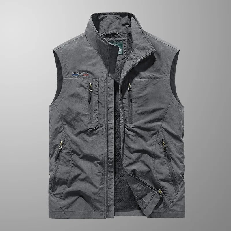 Hommes - Gilet Utilitaire - Tissu Léger et Durable - Idéal pour Activités de Plein Air - Confort et Praticité