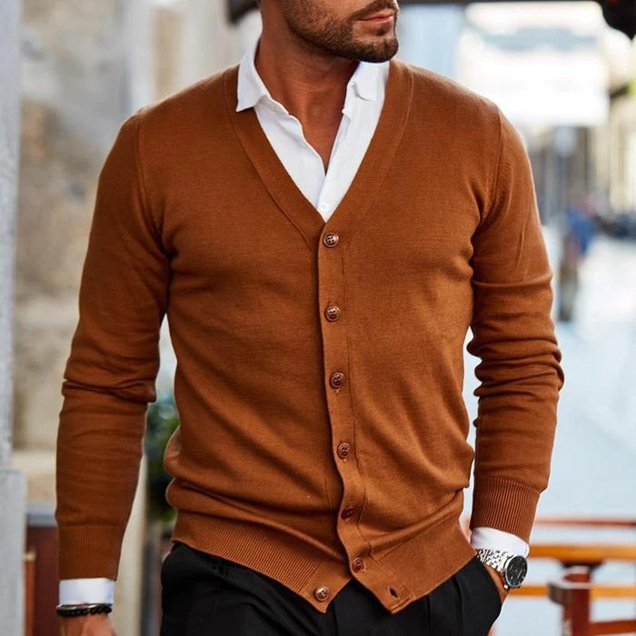 Hommes - Cardigan slim - V - Poches pratiques - Élégance décontractée pour toutes les occasions