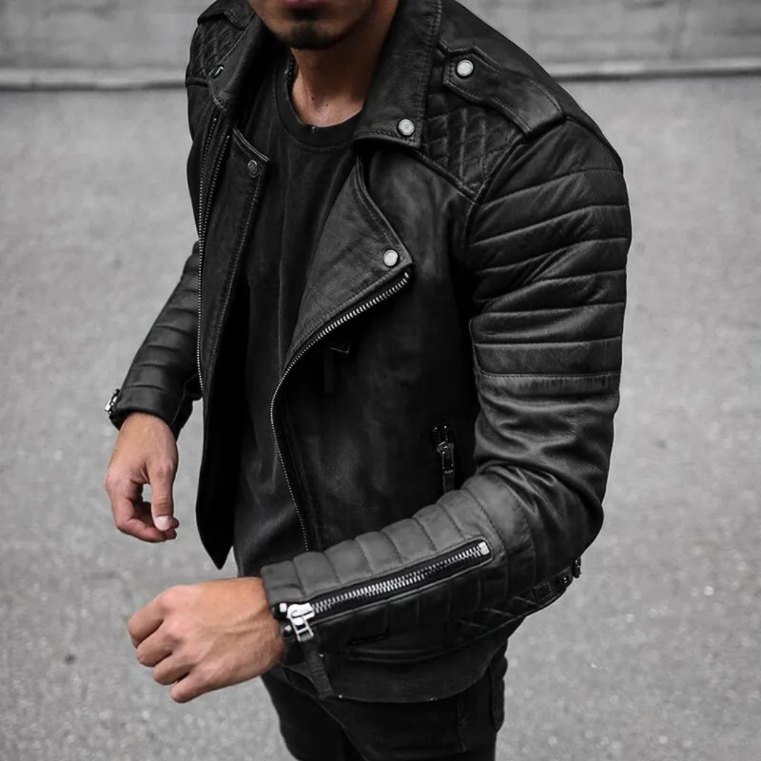 Hommes - Veste de motard imperméable - Tissu respirant - Vêtement d'extérieur élégant et tendance