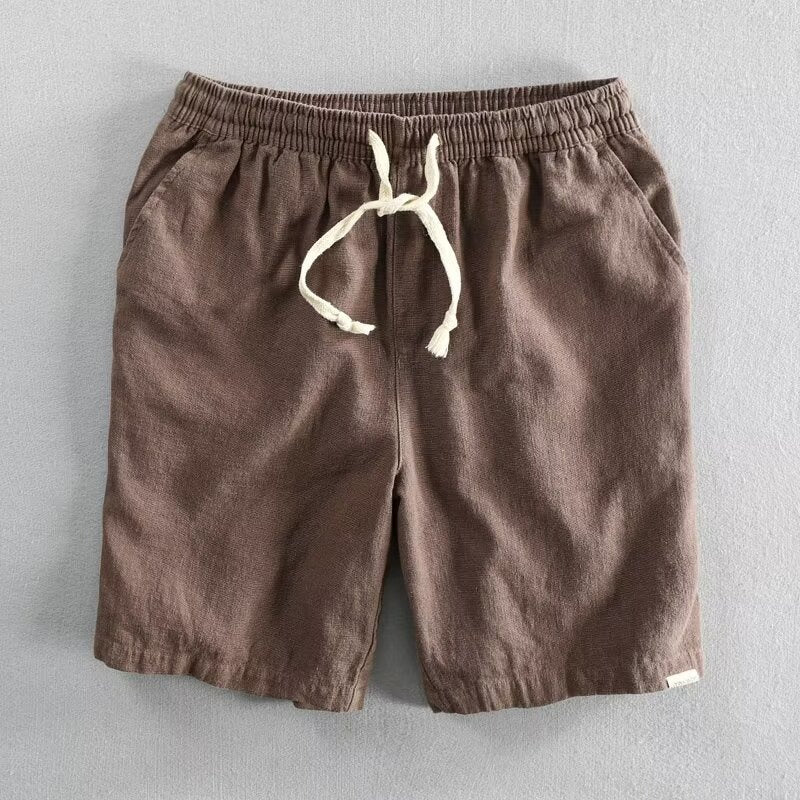 Hommes - Short léger - Naturel lin - Style estival parfait pour vos journées ensoleillées