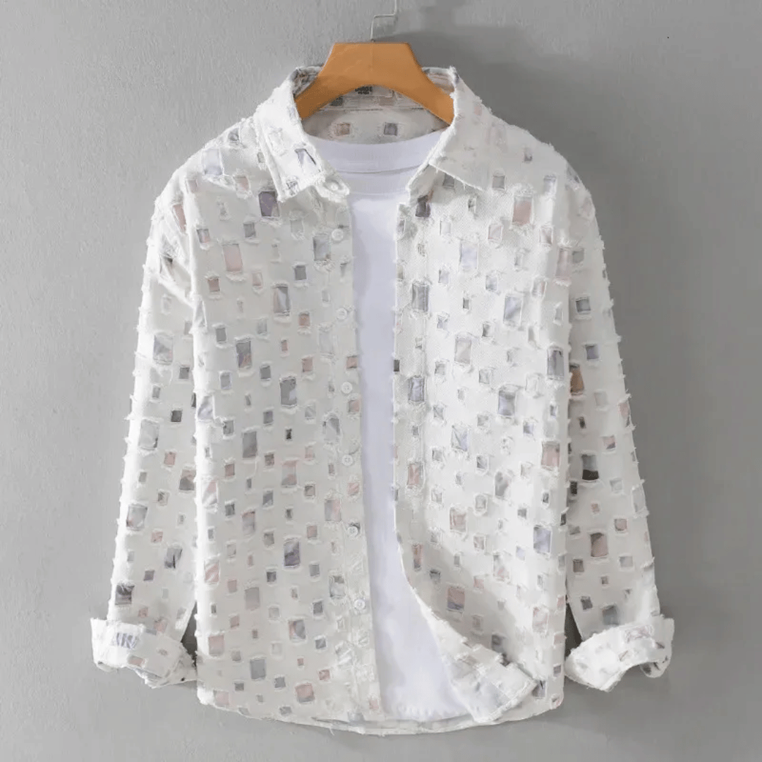 Hommes - Chemise - Denim - Détails effilochés - Coupe durable et tendance
