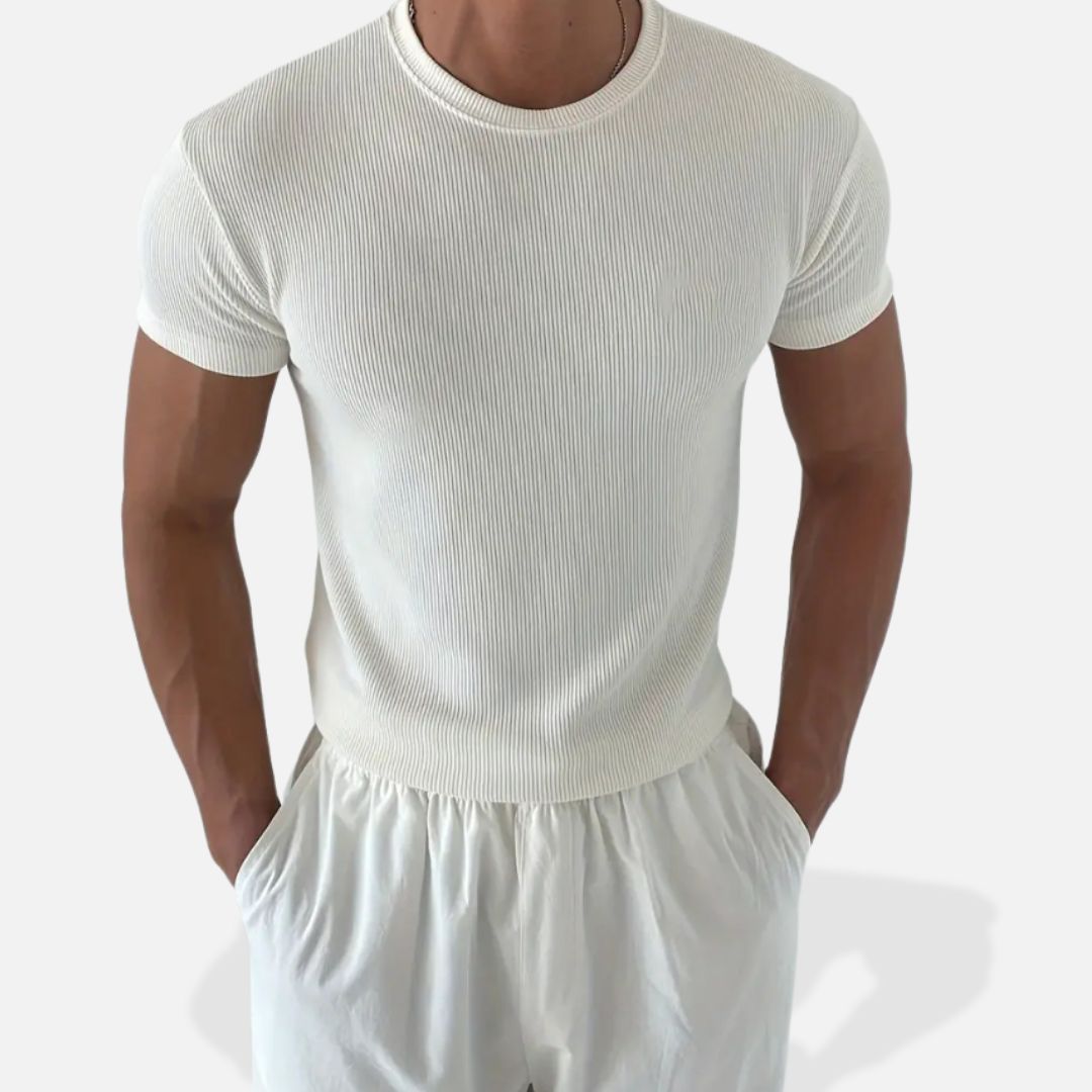 Hommes - T-Shirt Sportif Slim Fit - Mélange de Coton Confortable - Idéal pour les Activités Sportives
