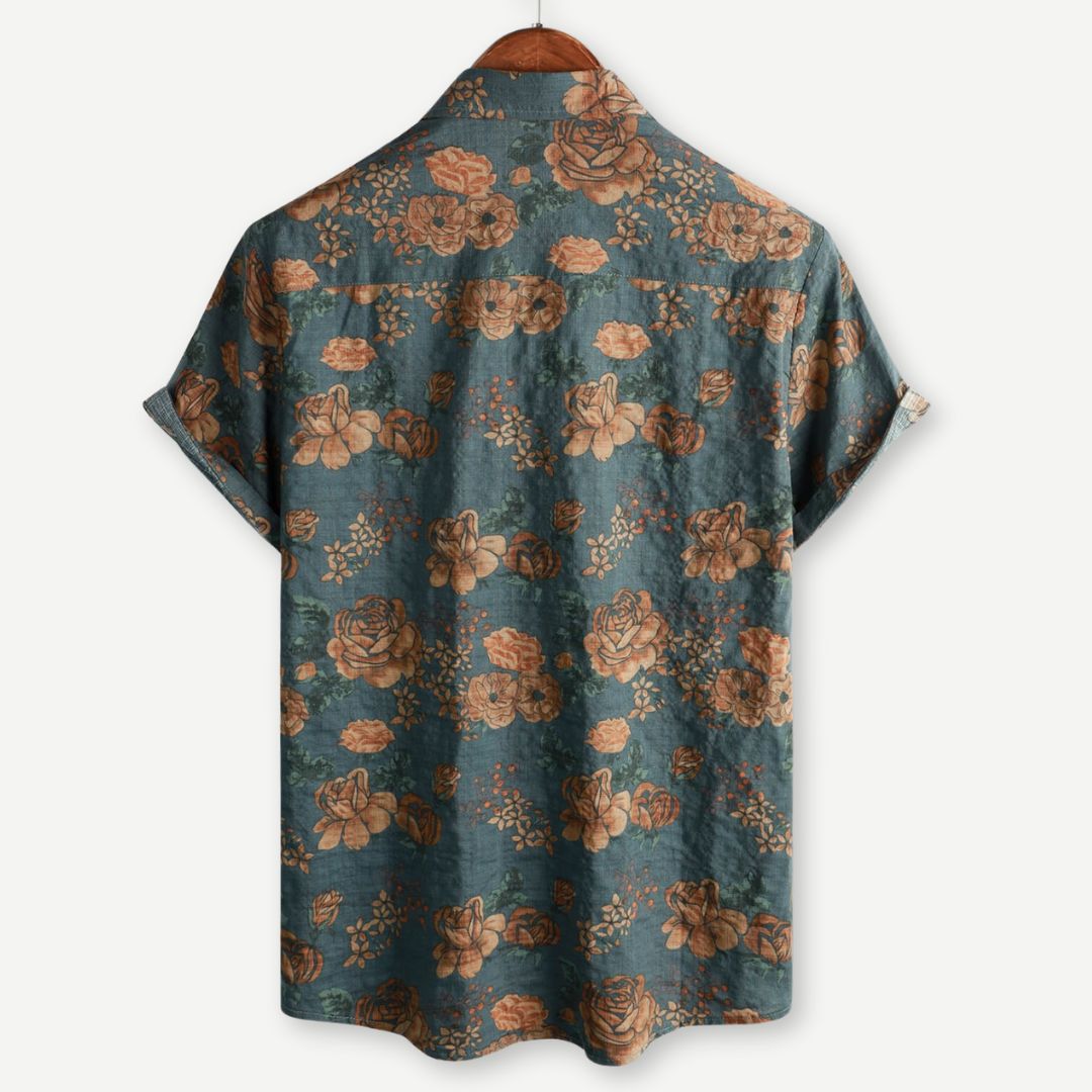 Hommes - Chemise Vintage Blossom - Coton léger - Imprimé floral élégant pour un style décontracté