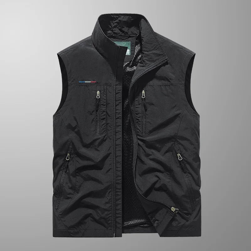 Hommes - Gilet Utilitaire - Tissu Léger et Durable - Idéal pour Activités de Plein Air - Confort et Praticité