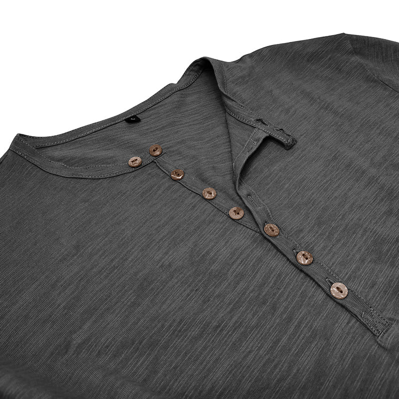 Hommes - Henley à manches longues - Coton doux - Chemise décontractée confortable pour tous les jours