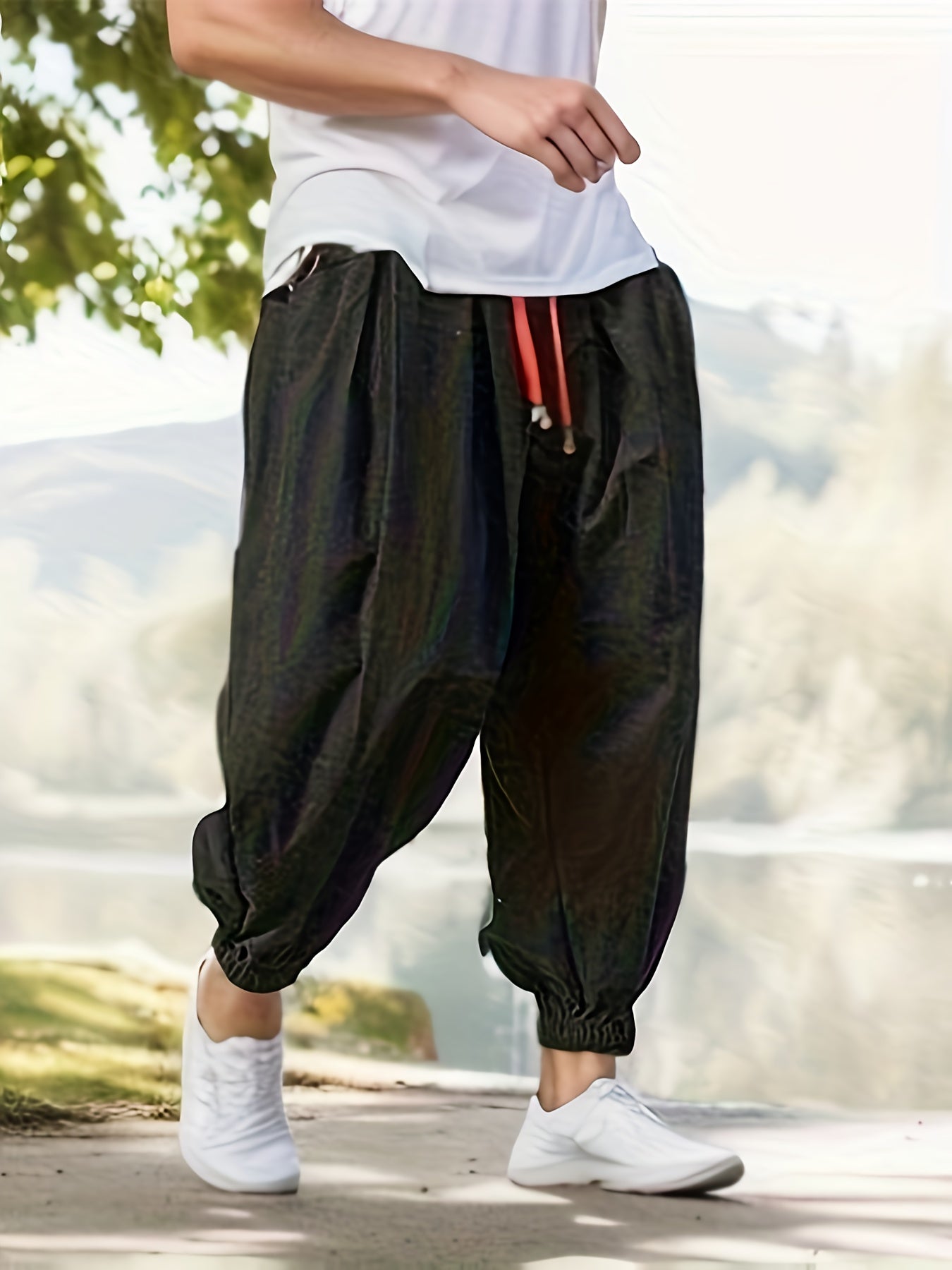 Homme - Pantalon de harem - Lin léger - Confortable et élégant pour un look décontracté