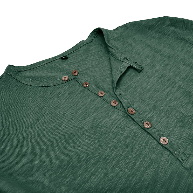 Hommes - Henley à manches longues - Coton doux - Chemise décontractée confortable pour tous les jours