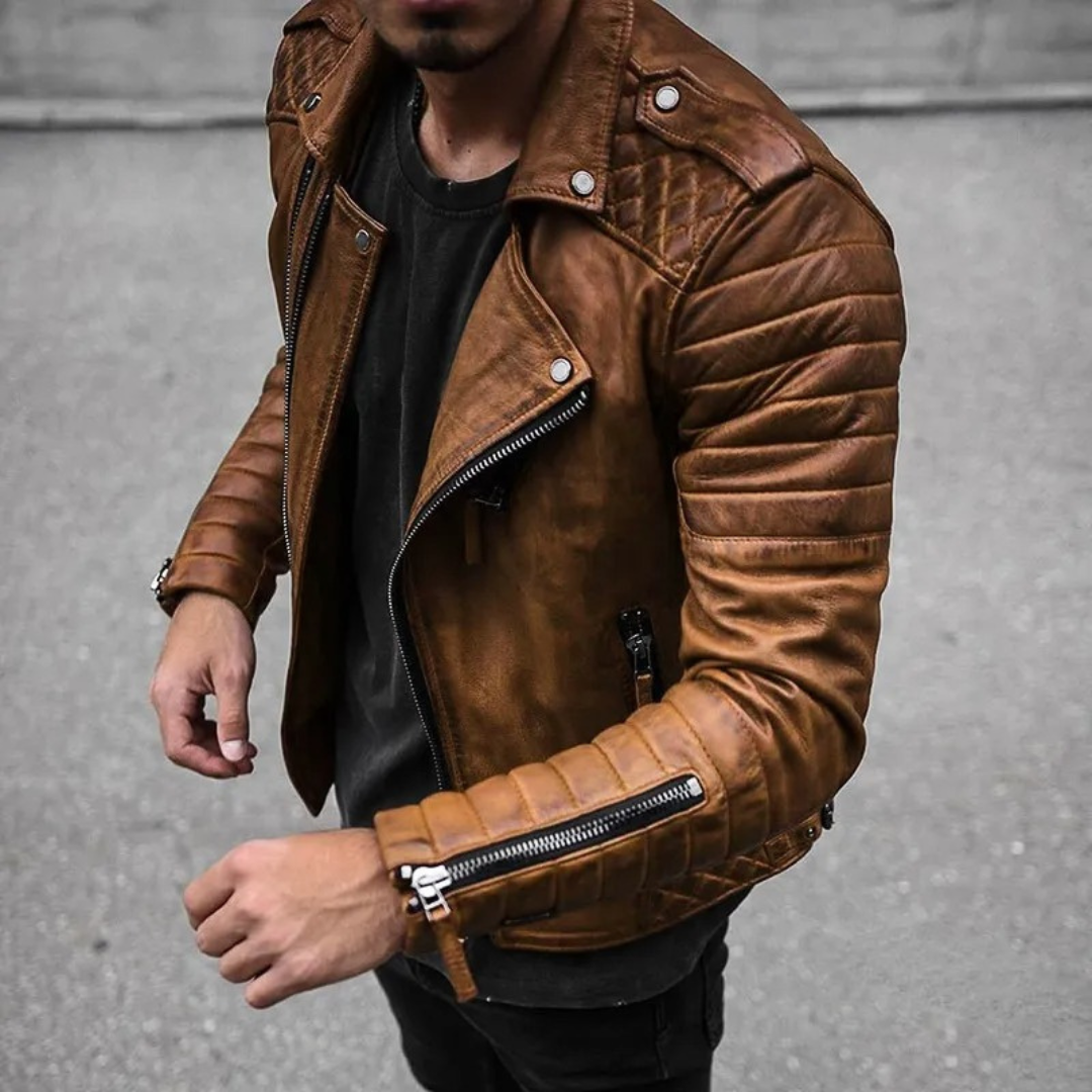 Hommes - Veste de motard imperméable - Tissu respirant - Vêtement d'extérieur élégant et tendance