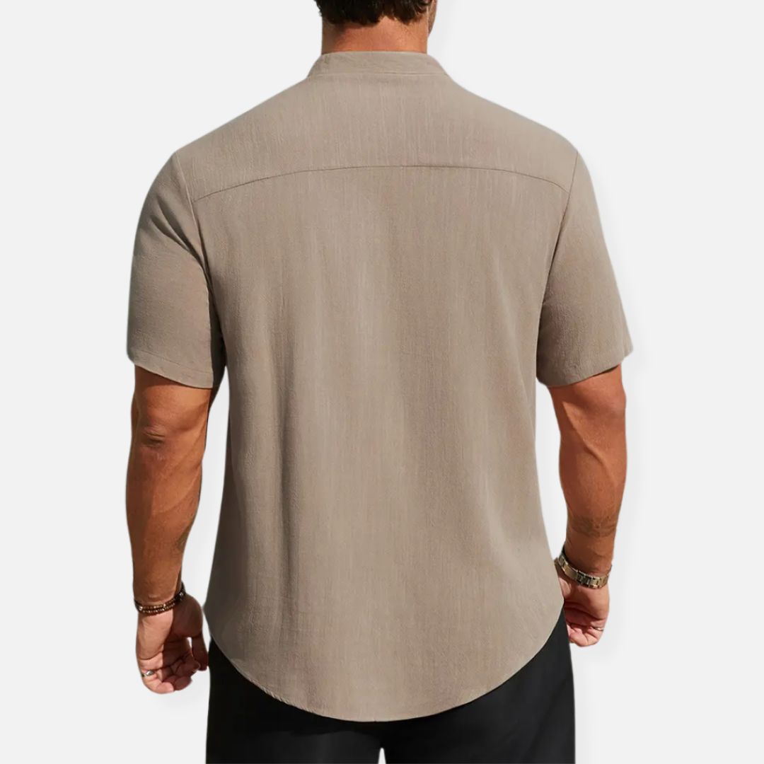 Hommes - Chemise en lin boutonnée - Respirante et élégante - Idéale pour les journées chaudes