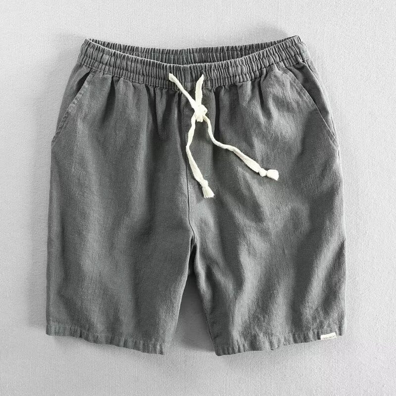 Hommes - Short léger - Naturel lin - Style estival parfait pour vos journées ensoleillées