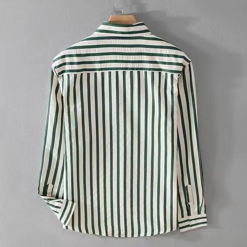Hommes - Chemise à rayures - Mélange de coton doux - Élégante chemise décontractée pour toutes les occasions