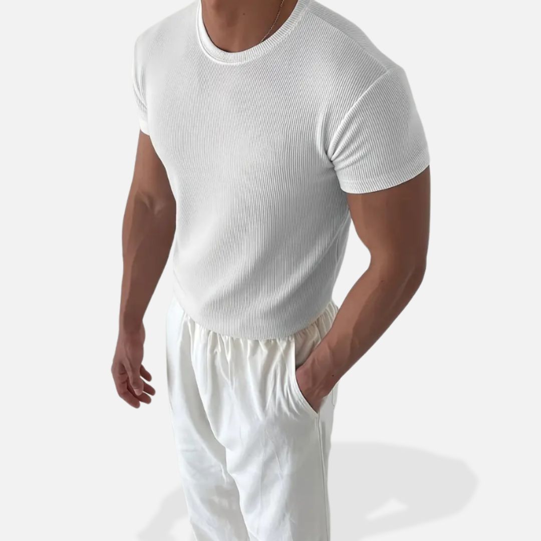 Hommes - T-Shirt Sportif Slim Fit - Mélange de Coton Confortable - Idéal pour les Activités Sportives