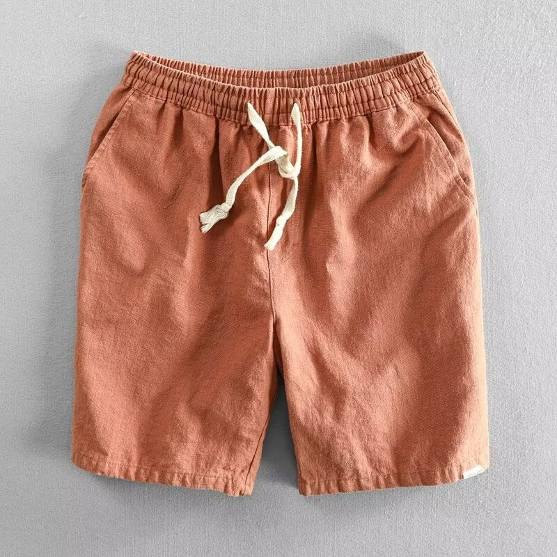 Hommes - Short léger - Naturel lin - Style estival parfait pour vos journées ensoleillées