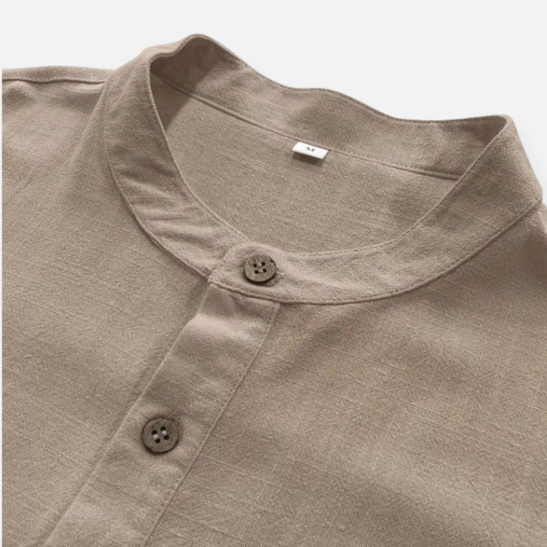 Hommes - Chemise en lin boutonnée - Respirante et élégante - Idéale pour les journées chaudes