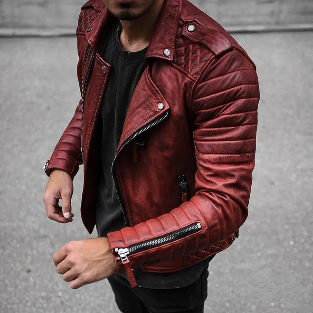 Hommes - Veste de motard imperméable - Tissu respirant - Vêtement d'extérieur élégant et tendance