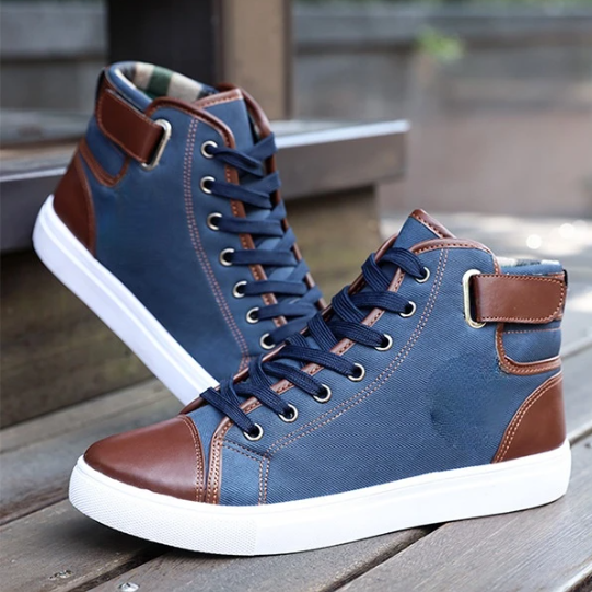 Homme - Baskets montantes en toile - Léger et respirant - Idéal pour le quotidien - Chaussures tendance