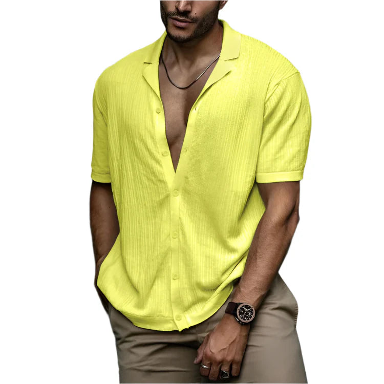 Hommes - Chemise d'été en tricot - Douce et respirante - Confortable et stylée
