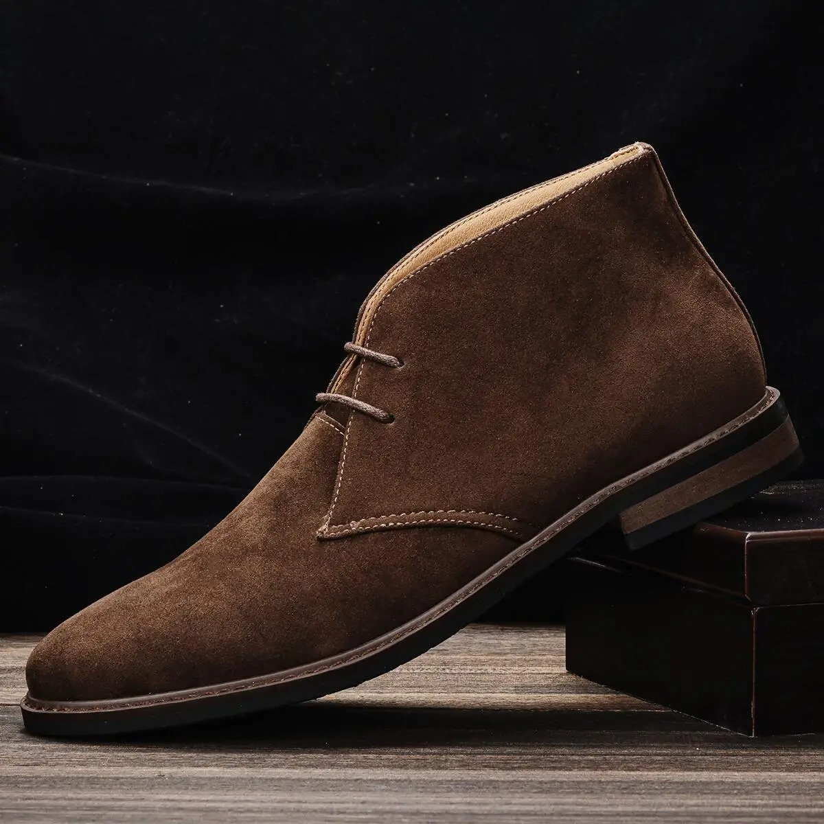 Chaussures d'hiver pour hommes - Bottes en daim élégantes et confortables - Style intemporel idéal pour l'hiver