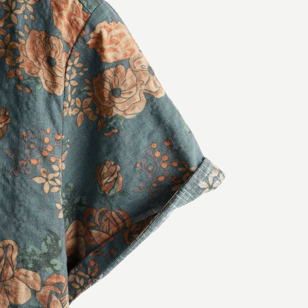 Hommes - Chemise Vintage Blossom - Coton léger - Imprimé floral élégant pour un style décontracté