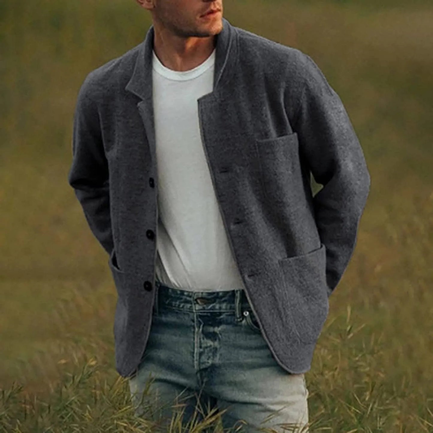 Blazer streetwear pour hommes - Veste élégante en tissu léger - Mode urbaine tendance