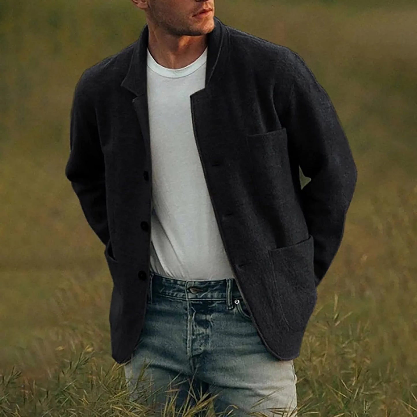 Blazer streetwear pour hommes - Veste élégante en tissu léger - Mode urbaine tendance