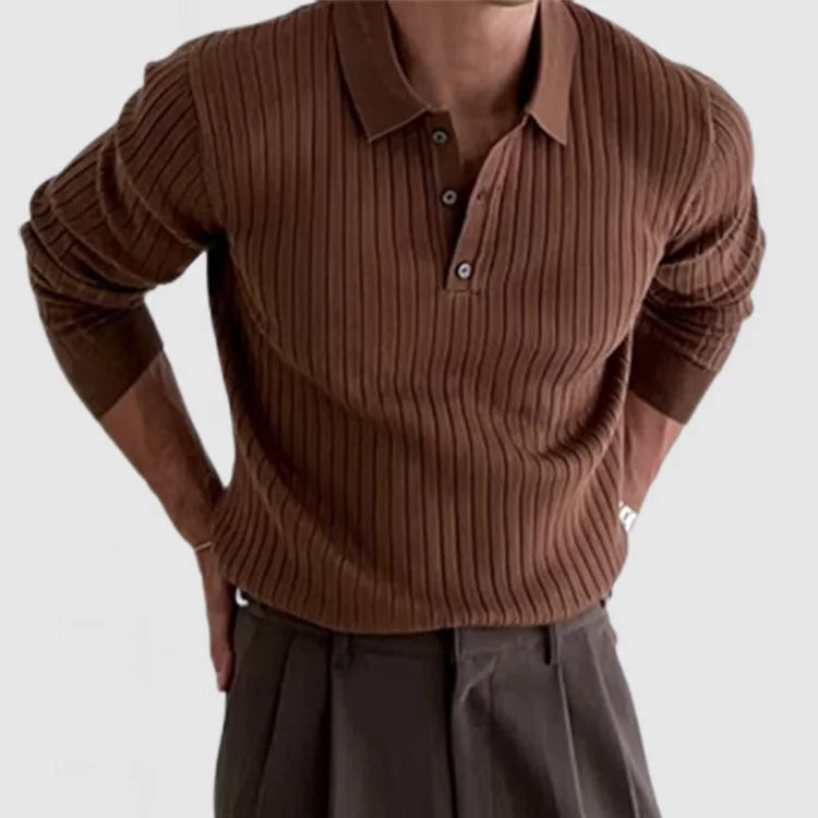 Hommes - Polo à manches longues - Tissu durable Protection du cou - Confortable et élégant