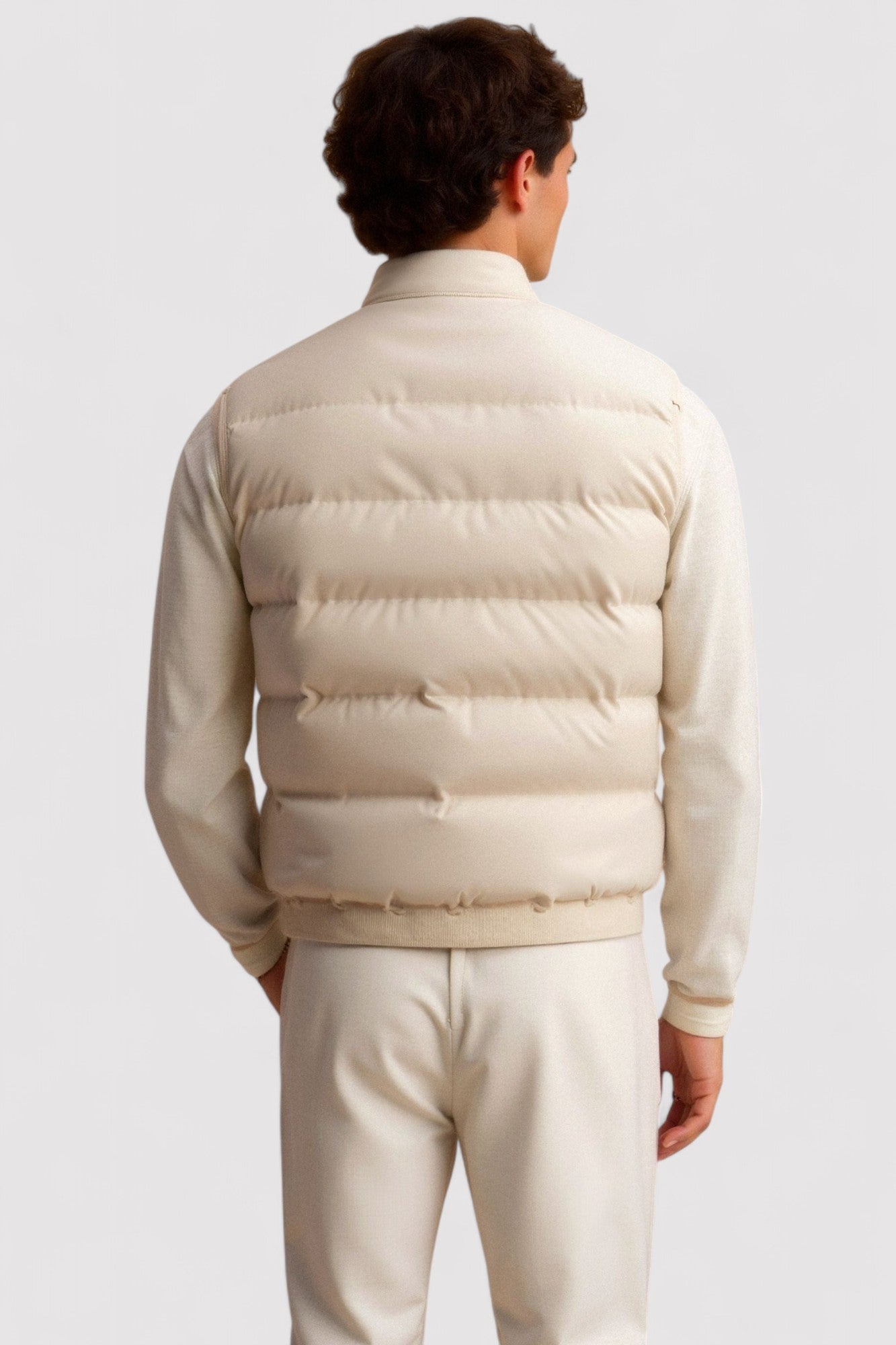 Hommes - Gilet d'affaires haut de gamme - Mélange de tissu - Col montant - Vêtement chic pour les occasions formelles