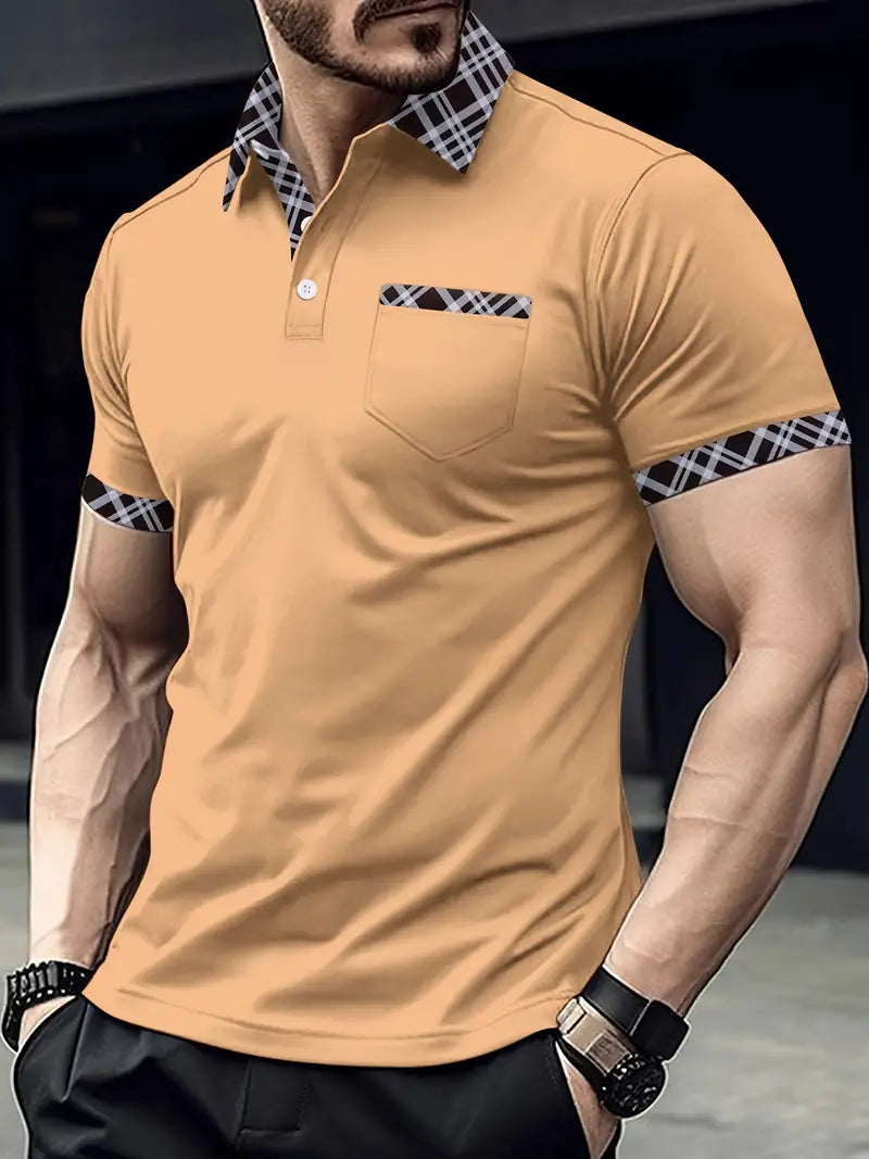 Hommes - Chemise de golf à carreaux - Coton - Coupe respirante et élégante - Idéale pour le parcours