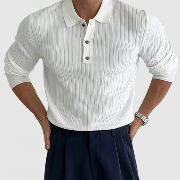 Hommes - Polo à manches longues - Tissu durable Protection du cou - Confortable et élégant