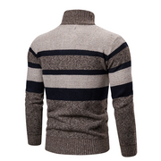 Hommes - Cardigan rayé en maille - Col montant confortable - Vêtement tendance pour un style décontracté