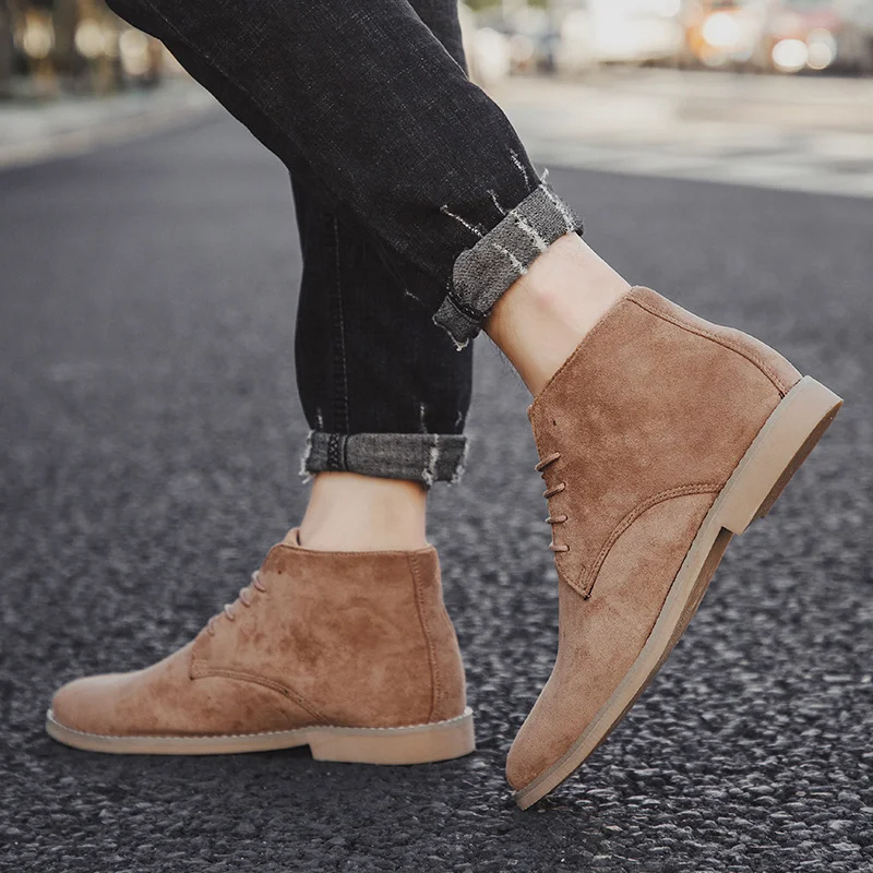 Hommes - bottines élégantes - Bottes en daim de haute qualité pour hommes