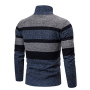 Hommes - Cardigan rayé en maille - Col montant confortable - Vêtement tendance pour un style décontracté