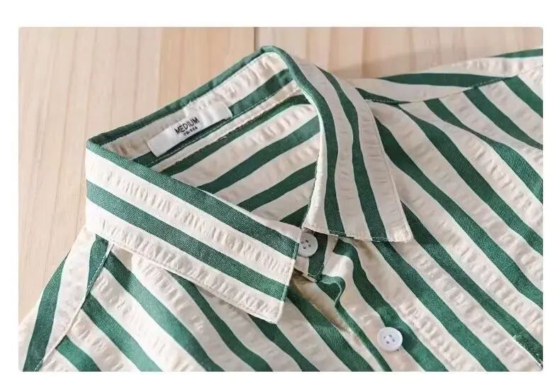 Hommes - Chemise à rayures - Mélange de coton doux - Élégante chemise décontractée pour toutes les occasions