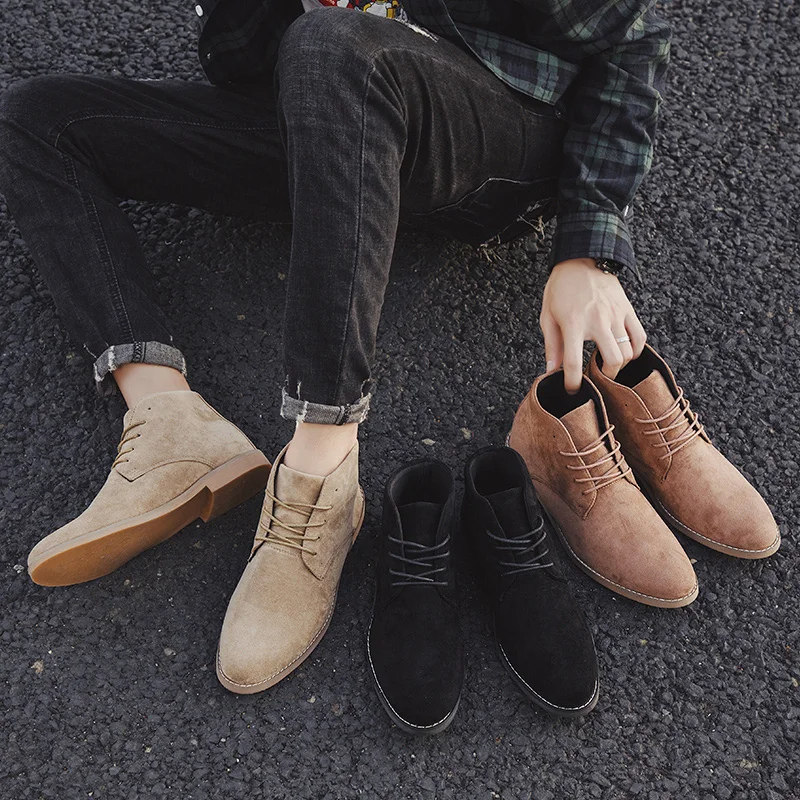 Hommes - bottines élégantes - Bottes en daim de haute qualité pour hommes