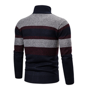 Hommes - Cardigan rayé en maille - Col montant confortable - Vêtement tendance pour un style décontracté