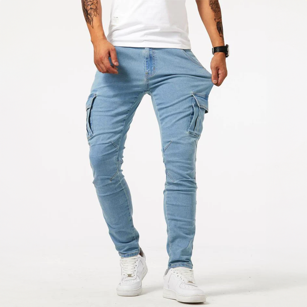 Hommes - Jean cargo extensible - Tissu de haute qualité, style polyvalent - Tenue décontractée pour toutes les occasions