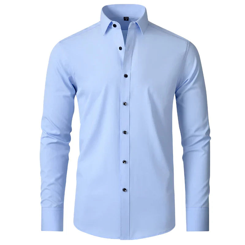Hommes - Chemise boutonnée infroissable - Tissu respirant Coupe classique - Élégance et confort au quotidien