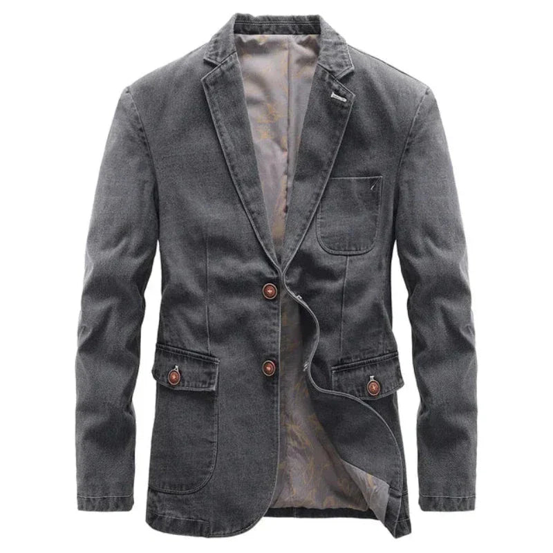 Hommes - Veste en jean - Tissu durable - Style classique pour une mode intemporelle et élégante