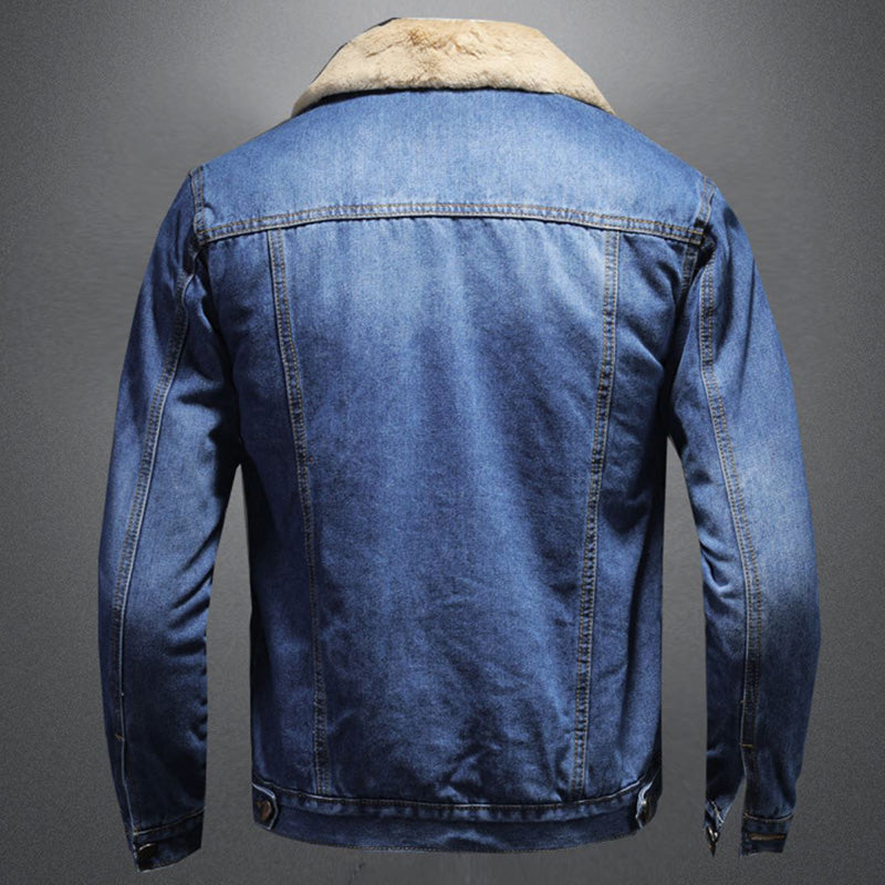 Hommes - Veste en jean élégante - Denim robuste - Doublure chaude - Mode décontractée pour l'hiver