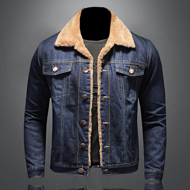 Hommes - Veste en jean élégante - Denim robuste - Doublure chaude - Mode décontractée pour l'hiver
